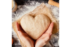 Heart-shaped dough.
